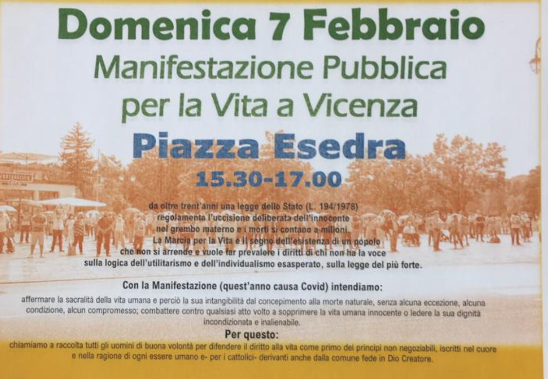 Manifestazione pubblica per la Vita a Vicenza 1